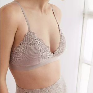 Aerie ribbed lace bralette S